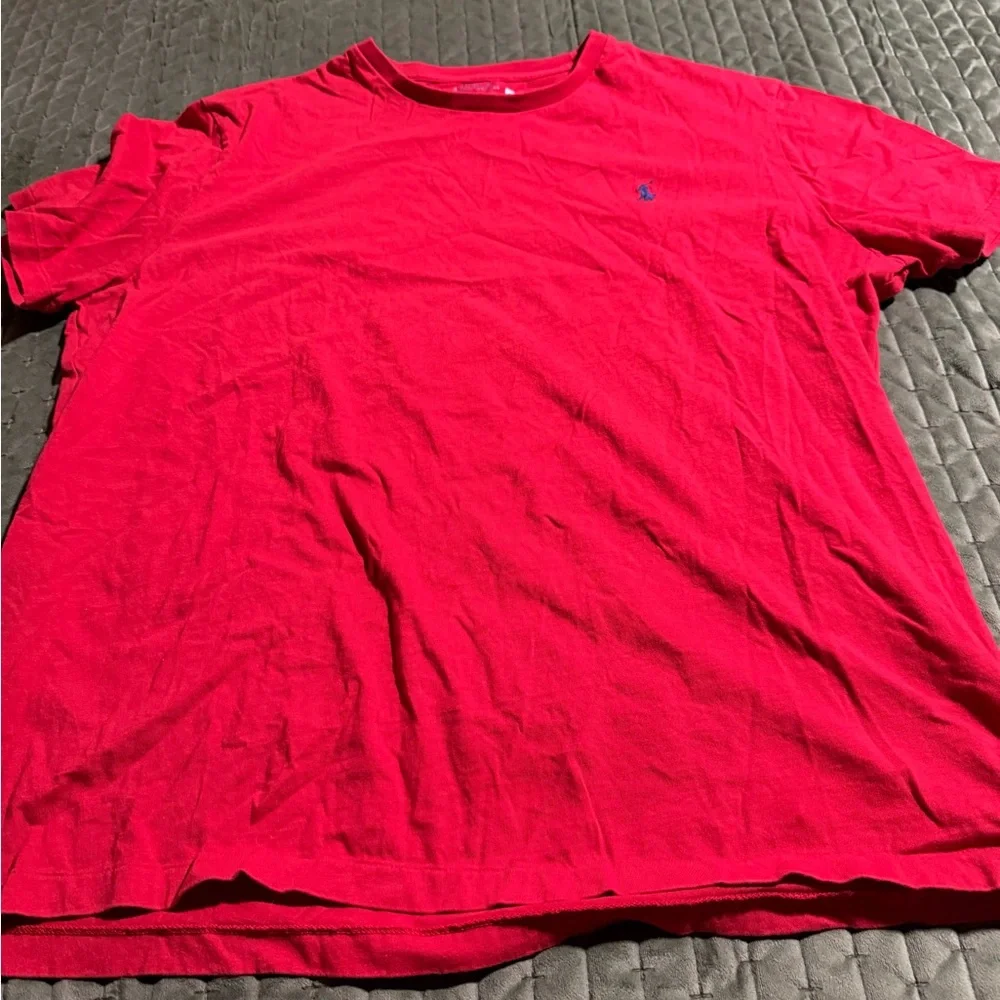 Polo Ralph Lauren,‎ red short sleeve T-shirt blue pony logo size XL